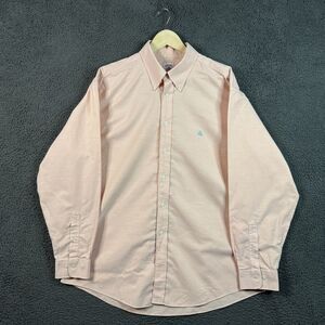 Brooks Brothers Shirt Mens XL Pink Peach Oxford Cloth Button Down OCBD Preppy